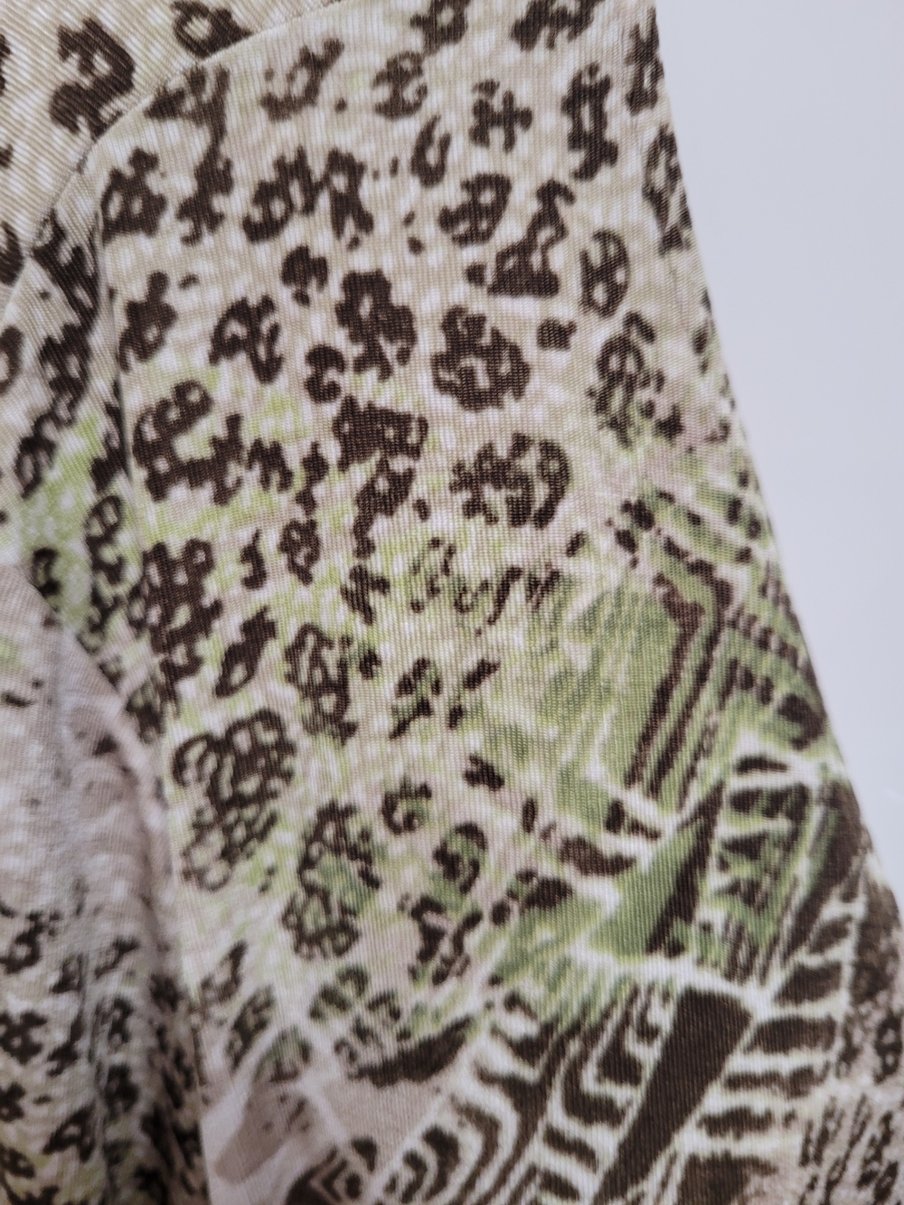 Light Green Animal Print Open Cardigan - Picture 3 of 4